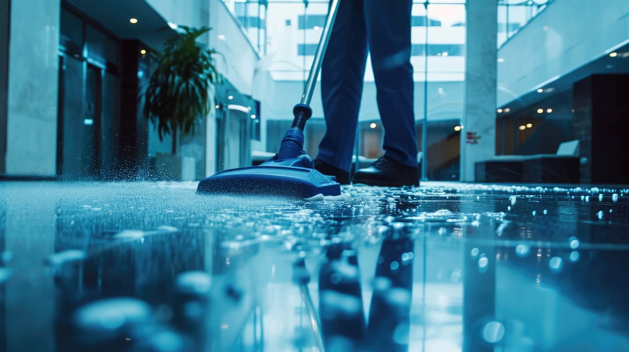 Standing water being extracted from a flooded property in Incline Village, NV